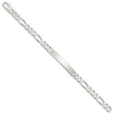 Sterling Silver Figaro Link ID Bracelet